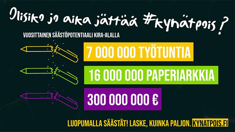 Haastekampanjassa oli käytössä hyötylaskuri, jonka avulla yritykset pystyivät laskemaan sähköisen allekirjoittamisen mahdolliset hyödyt.
