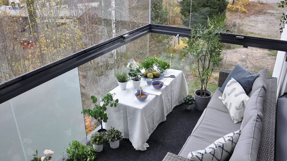 Parvekekaihtimet antavat täydellisen suojan tarpeen mukaan