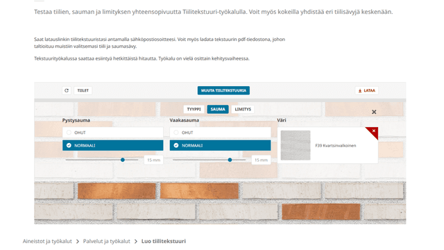 wienerberger tekstuuri-työkalu