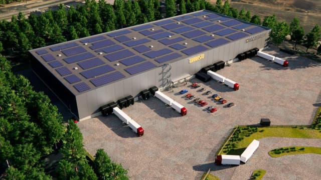 Havainnekuva Warasto Finland Oy saa uuden logistiikkakeskuksen Liedon Avantin alueelle.